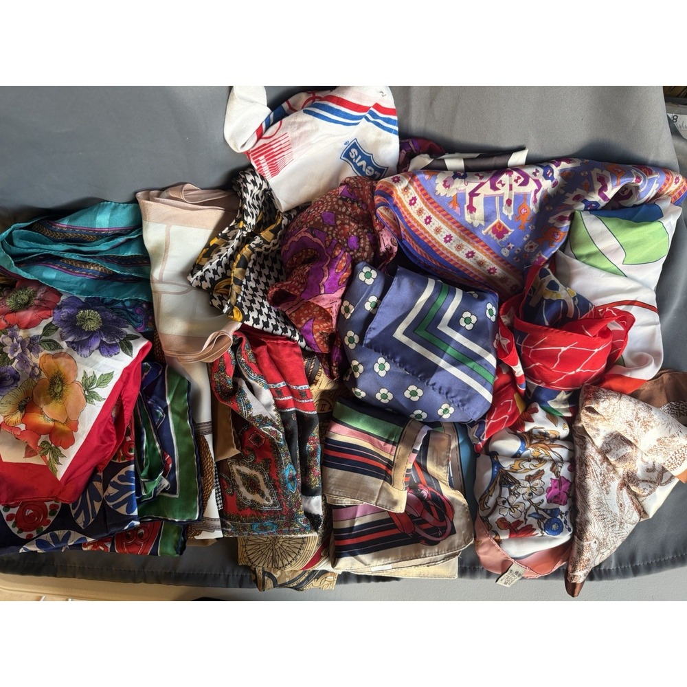 True Vintage Some Japan Silk & Nylon Scarf Lot 17 Floral Horse Abstract
